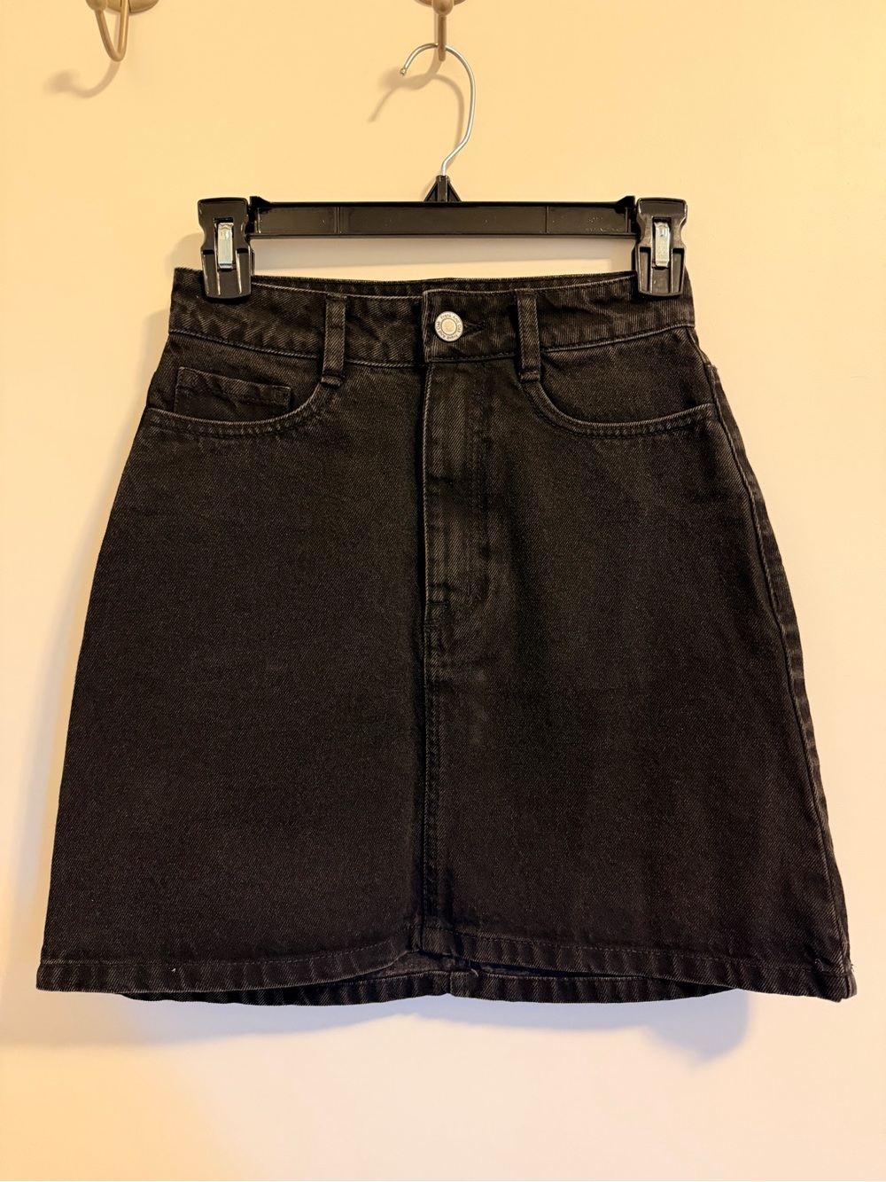 Frank and Oak Good Cotton Skirt - Washed Black XS